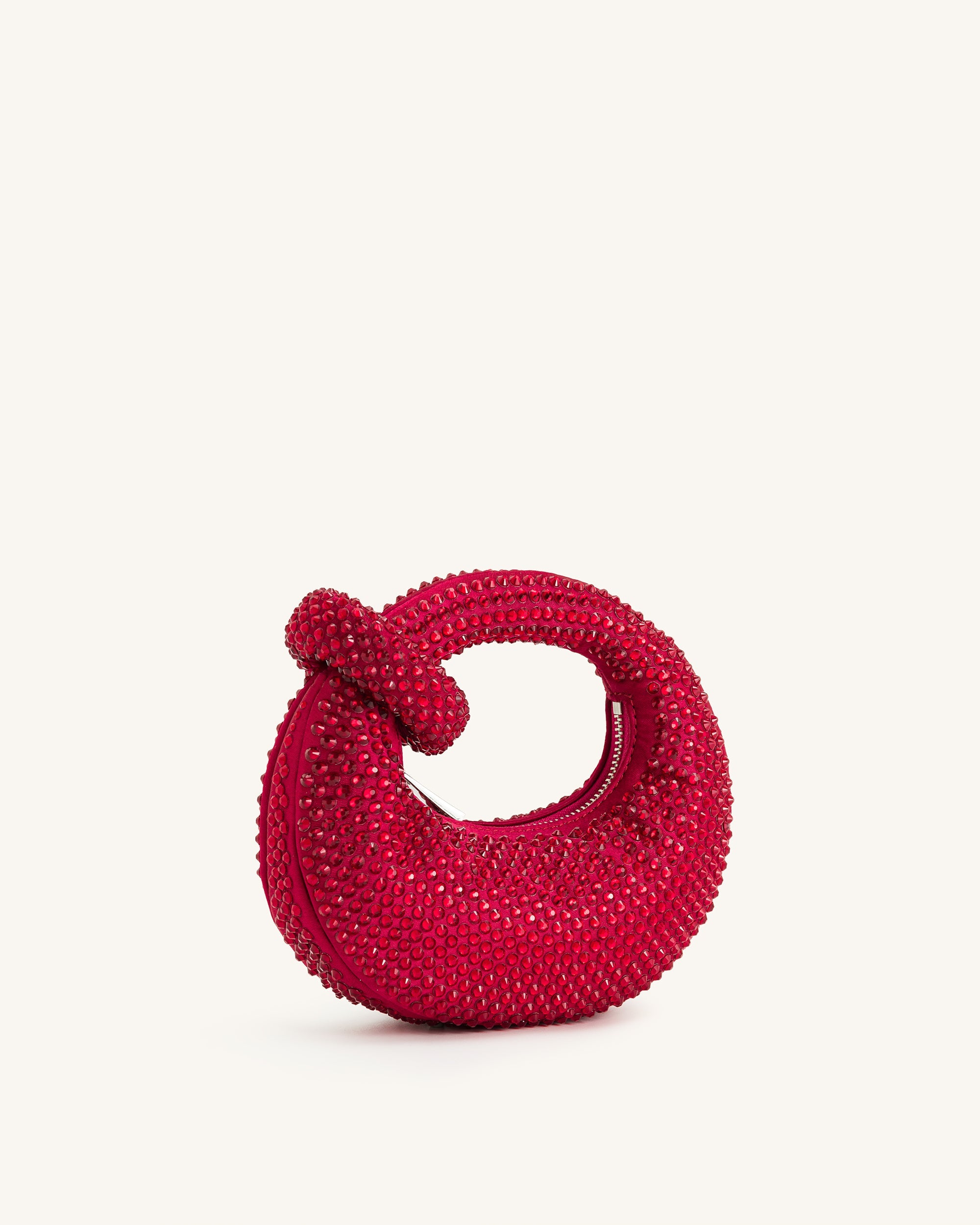 Abacus Artificial Crystal Mini Top Handle Bag - Red